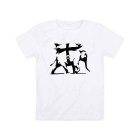 Детская футболка хлопок с принтом Слон - Banksy в Екатеринбурге, 100% хлопок | круглый вырез горловины, полуприлегающий силуэт, длина до линии бедер | Тематика изображения на принте: 