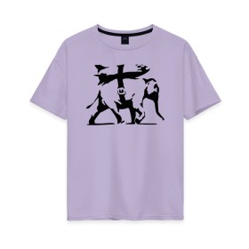 Женская футболка хлопок Oversize с принтом Слон - Banksy в Екатеринбурге, 100% хлопок | свободный крой, круглый ворот, спущенный рукав, длина до линии бедер
 | 