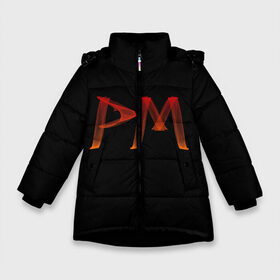 Зимняя куртка для девочек 3D с принтом Пэйтон Мурмайер в Екатеринбурге, ткань верха — 100% полиэстер; подклад — 100% полиэстер, утеплитель — 100% полиэстер. | длина ниже бедра, удлиненная спинка, воротник стойка и отстегивающийся капюшон. Есть боковые карманы с листочкой на кнопках, утяжки по низу изделия и внутренний карман на молнии. 

Предусмотрены светоотражающий принт на спинке, радужный светоотражающий элемент на пуллере молнии и на резинке для утяжки. | Тематика изображения на принте: letters p m | moormeier | payton | payton moormeier | payton moormeier мерч | pm | tiktok | буквы р м | звезда соцсетей | инициалы рм | мурмайер | мурмейер | пайтон | пайтон мурмайер | пейтон | пейтон мурмайер | пэйтон | пэйтон мурмайер