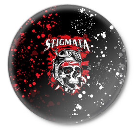 Значок с принтом Stigmata | Стигмата (Z) в Екатеринбурге,  металл | круглая форма, металлическая застежка в виде булавки | music | rock | stigmata | альтернатива | музыка | рок | стигмата | тарас уманскии
