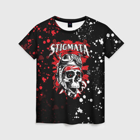 Женская футболка 3D с принтом Stigmata в Екатеринбурге, 100% полиэфир ( синтетическое хлопкоподобное полотно) | прямой крой, круглый вырез горловины, длина до линии бедер | music | rock | stigmata | альтернатива | музыка | рок | стигмата | тарас уманскии