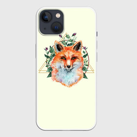 Чехол для iPhone 13 с принтом Лиса в Екатеринбурге,  |  | веган | геометрия | для девушек | животные | зелень | лес | лето | лиса | лисы | мода | природа | растения | рыжая | стиль | цветы