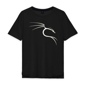 Мужская футболка хлопок Oversize с принтом Kali Linux в Екатеринбурге, 100% хлопок | свободный крой, круглый ворот, “спинка” длиннее передней части | kali | linux | кали | линукс