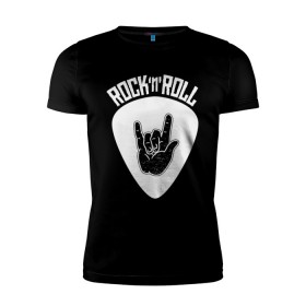 Мужская футболка премиум с принтом Rock в Екатеринбурге, 92% хлопок, 8% лайкра | приталенный силуэт, круглый вырез ворота, длина до линии бедра, короткий рукав | fingers | metal | music | rock | коза | медиатор | метал | музыка | пальцы | рок | рука