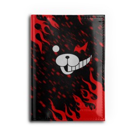 Обложка для автодокументов с принтом MONOKUMA. в Екатеринбурге, натуральная кожа |  размер 19,9*13 см; внутри 4 больших “конверта” для документов и один маленький отдел — туда идеально встанут права | anime | bear | black  white | danganronpa | kurokuma | monodam | monokuma | monomi | monotaro | pink | rabbit | school | shirokuma | аниме | главарь | мoноми | монокума | черно белый | школа