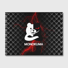 Альбом для рисования с принтом MONOKUMA в Екатеринбурге, 100% бумага
 | матовая бумага, плотность 200 мг. | anime | bear | black  white | danganronpa | kurokuma | monodam | monokuma | monomi | monotaro | pink | rabbit | school | shirokuma | аниме | главарь | мoноми | монокума | черно белый | школа