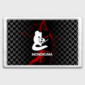 Магнит 45*70 с принтом MONOKUMA. в Екатеринбурге, Пластик | Размер: 78*52 мм; Размер печати: 70*45 | anime | bear | black  white | danganronpa | kurokuma | monodam | monokuma | monomi | monotaro | pink | rabbit | school | shirokuma | аниме | главарь | мoноми | монокума | черно белый | школа