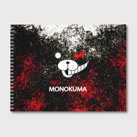 Альбом для рисования с принтом MONOKUMA в Екатеринбурге, 100% бумага
 | матовая бумага, плотность 200 мг. | anime | bear | black  white | danganronpa | kurokuma | monodam | monokuma | monomi | monotaro | pink | rabbit | school | shirokuma | аниме | главарь | мoноми | монокума | черно белый | школа