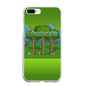 Чехол для iPhone 7Plus/8 Plus матовый с принтом Terraria в Екатеринбурге, Силикон | Область печати: задняя сторона чехла, без боковых панелей | Тематика изображения на принте: minecraft | terraria | инди игры | майнкрафт | террария