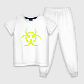 Детская пижама хлопок с принтом BIOHAZARD в Екатеринбурге, 100% хлопок |  брюки и футболка прямого кроя, без карманов, на брюках мягкая резинка на поясе и по низу штанин
 | biohazard | radiation | re | re3 | residenr evil | toxic | virusвирус | world war z | биохазард | обитель зла | радиация | токсик | эпидемия