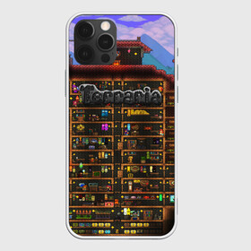 Чехол для iPhone 12 Pro с принтом TERRARIA в Екатеринбурге, силикон | область печати: задняя сторона чехла, без боковых панелей | game | pixel | terraria | игра | пиксель | террариа