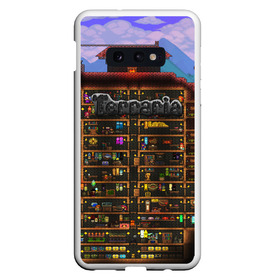 Чехол для Samsung S10E с принтом TERRARIA в Екатеринбурге, Силикон | Область печати: задняя сторона чехла, без боковых панелей | Тематика изображения на принте: game | pixel | terraria | игра | пиксель | террариа