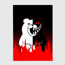 Постер с принтом MONOKUMA в Екатеринбурге, 100% бумага
 | бумага, плотность 150 мг. Матовая, но за счет высокого коэффициента гладкости имеет небольшой блеск и дает на свету блики, но в отличии от глянцевой бумаги не покрыта лаком | anime | bear | black  white | danganronpa | kurokuma | monodam | monokuma | monomi | monotaro | rabbit | school | shirokuma | аниме | главарь | мoноми | монокума | черно белый | школа