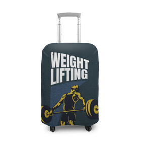 Чехол для чемодана 3D с принтом Wheight lifting в Екатеринбурге, 86% полиэфир, 14% спандекс | двустороннее нанесение принта, прорези для ручек и колес | lifting | wheight lifting | wheightlifting | тяжелая атлетика | штанга | штангист