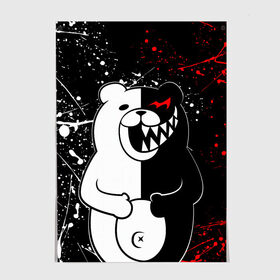 Постер с принтом MONOKUMA в Екатеринбурге, 100% бумага
 | бумага, плотность 150 мг. Матовая, но за счет высокого коэффициента гладкости имеет небольшой блеск и дает на свету блики, но в отличии от глянцевой бумаги не покрыта лаком | anime | bear | black  white | danganronpa | kurokuma | monodam | monokuma | monomi | monotaro | rabbit | school | shirokuma | аниме | главарь | мoноми | монокума | черно белый | школа