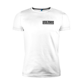Мужская футболка премиум с принтом LINDEMANN в Екатеринбурге, 92% хлопок, 8% лайкра | приталенный силуэт, круглый вырез ворота, длина до линии бедра, короткий рукав | lindemann | lm | rock | кристиан лоренц | линдеманн | лм | музыка | рок | тилль линдеманн