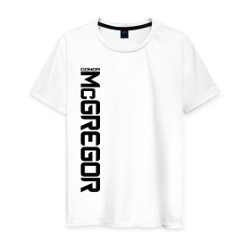 Мужская футболка хлопок с принтом Конор МакГрегор в Екатеринбурге, 100% хлопок | прямой крой, круглый вырез горловины, длина до линии бедер, слегка спущенное плечо. | 