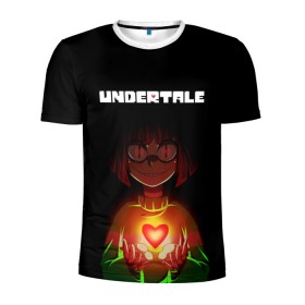 Мужская футболка 3D спортивная с принтом UNDERTALE CHARA в Екатеринбурге, 100% полиэстер с улучшенными характеристиками | приталенный силуэт, круглая горловина, широкие плечи, сужается к линии бедра | asriel dreemurr | chara | frisk | gaster blaster | sans | undertale | азриэль дримурр | андертейл | андрайн | гастер | меттатон | санс | фриск | чара