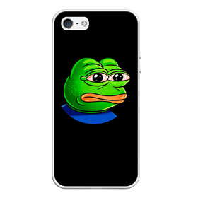 Чехол для iPhone 5/5S матовый с принтом Frog в Екатеринбурге, Силикон | Область печати: задняя сторона чехла, без боковых панелей | animal | frog | head | meme | голова | животные | лягушка | мем | прикол | юмор