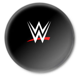 Значок с принтом WWE в Екатеринбурге,  металл | круглая форма, металлическая застежка в виде булавки | raw | smackdown | wrestling | wwe | борьба | единоборства | реслинг | рестлинг | спорт | шоу