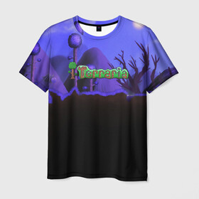 Мужская футболка 3D с принтом TERRARIA в Екатеринбурге, 100% полиэфир | прямой крой, круглый вырез горловины, длина до линии бедер | game | pixel | terraria | игра | пиксель | террариа