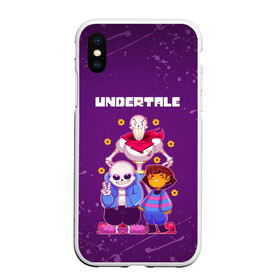 Чехол для iPhone XS Max матовый с принтом UNDERTALE в Екатеринбурге, Силикон | Область печати: задняя сторона чехла, без боковых панелей | asriel dreemurr | chara | frisk | gaster blaster | sans | undertale | азриэль дримурр | андертейл | андрайн | гастер | меттатон | санс | фриск | чара