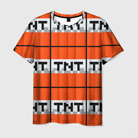 Мужская футболка 3D с принтом Minecraft-Динамит в Екатеринбурге, 100% полиэфир | прямой крой, круглый вырез горловины, длина до линии бедер | minecraft | майн | майнкрафт | минекрафт