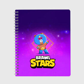 Тетрадь с принтом Brawl Stars El Brown в Екатеринбурге, 100% бумага | 48 листов, плотность листов — 60 г/м2, плотность картонной обложки — 250 г/м2. Листы скреплены сбоку удобной пружинной спиралью. Уголки страниц и обложки скругленные. Цвет линий — светло-серый
 | bo | brawl | brock | bull | colt | dynamike | elprimo | jessie | leon | moba | nita | shelly | stars | бо | брок | булл | джесси | динамайк | кольт | леон | нита | шелли | эльпримо