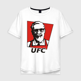 Мужская футболка хлопок Oversize с принтом UFC в Екатеринбурге, 100% хлопок | свободный крой, круглый ворот, “спинка” длиннее передней части | Тематика изображения на принте: mcgregor | боец | единоборства | конор макгрегор | макгрегор | спорт