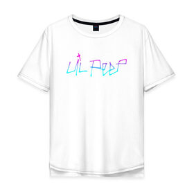 Мужская футболка хлопок Oversize с принтом LIL PEEP (НА СПИНЕ) в Екатеринбурге, 100% хлопок | свободный крой, круглый ворот, “спинка” длиннее передней части | Тематика изображения на принте: lil peep | lil prince | pink | зарубежная музыка | лил пип | маленький принц