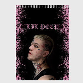Скетчбук с принтом LiL PEEP в Екатеринбурге, 100% бумага
 | 48 листов, плотность листов — 100 г/м2, плотность картонной обложки — 250 г/м2. Листы скреплены сверху удобной пружинной спиралью | lil peep | lil prince | pink | зарубежная музыка | лил пип | маленький принц