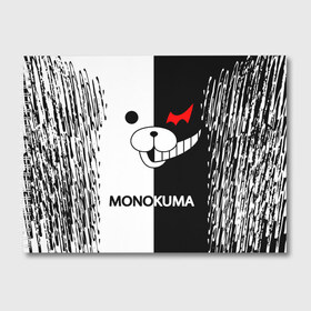 Альбом для рисования с принтом MONOKUMA в Екатеринбурге, 100% бумага
 | матовая бумага, плотность 200 мг. | anime | bear | black  white | danganronpa | kurokuma | monodam | monokuma | monomi | monotaro | pink | rabbit | school | shirokuma | аниме | главарь | мoноми | монокума | черно белый | школа