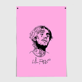 Постер с принтом LIL PEEP в Екатеринбурге, 100% бумага
 | бумага, плотность 150 мг. Матовая, но за счет высокого коэффициента гладкости имеет небольшой блеск и дает на свету блики, но в отличии от глянцевой бумаги не покрыта лаком | lil peep | lil prince | pink | зарубежная музыка | лил пип | маленький принц