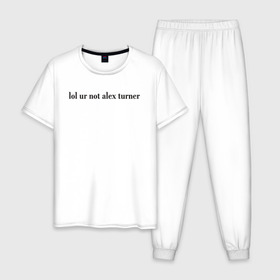 Мужская пижама хлопок с принтом LOL Alex Turner в Екатеринбурге, 100% хлопок | брюки и футболка прямого кроя, без карманов, на брюках мягкая резинка на поясе и по низу штанин
 | 