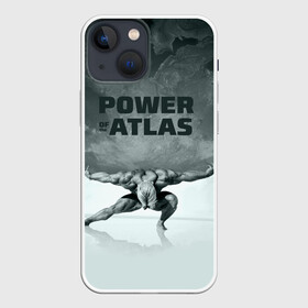 Чехол для iPhone 13 mini с принтом Power of the Atlas в Екатеринбурге,  |  | atlas | power | powerlifting | sport | strength | weightlifting | атлант | бодибилдинг | качок | пауэрлифтинг | сила | спорт
