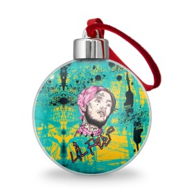 Ёлочный шар с принтом Lil Peep в Екатеринбурге, Пластик | Диаметр: 77 мм | lil | peep | автор | модель | певец | рэпер | хип хоп | эмо рэп.