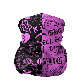 Бандана-труба 3D с принтом LIL PEEP LOGOBOMBING BLACK PINK в Екатеринбурге, 100% полиэстер, ткань с особыми свойствами — Activecool | плотность 150‒180 г/м2; хорошо тянется, но сохраняет форму | Тематика изображения на принте: lil peep | lil prince | pink | зарубежная музыка | лил пип | маленький принц