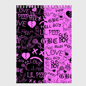 Скетчбук с принтом LIL PEEP LOGOBOMBING BLACK PINK в Екатеринбурге, 100% бумага
 | 48 листов, плотность листов — 100 г/м2, плотность картонной обложки — 250 г/м2. Листы скреплены сверху удобной пружинной спиралью | lil peep | lil prince | pink | зарубежная музыка | лил пип | маленький принц