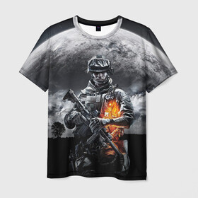 Мужская футболка 3D с принтом Battlefield в Екатеринбурге, 100% полиэфир | прямой крой, круглый вырез горловины, длина до линии бедер | battlefield | ea digital illusions ce | special forces | батлфилд | поле боя | шутер