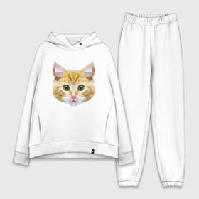 Женский костюм хлопок Oversize с принтом Кошечка в Екатеринбурге,  |  | animal | cat | cute | kitty | meow | друг | животные | киска | китти | кот | котенок | котик | кошечка | кошка | лев | леопард | милый | мур | мяу | пантера | питомец | рысь | тигр | улыбка