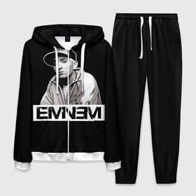 Мужской костюм 3D с принтом Eminem в Екатеринбурге, 100% полиэстер | Манжеты и пояс оформлены тканевой резинкой, двухслойный капюшон со шнурком для регулировки, карманы спереди | Тематика изображения на принте: eminem | evil | ken kaniff | marshall bruce mathers iii | mm | rap | slim shady | маршалл брюс мэтерс iii | рэп | рэп рок | хип хоп | хорроркор | эминем