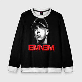 Детский свитшот 3D с принтом Eminem в Екатеринбурге, 100% полиэстер | свободная посадка, прямой крой, мягкая тканевая резинка на рукавах и понизу свитшота | eminem | evil | ken kaniff | marshall bruce mathers iii | mm | rap | slim shady | маршалл брюс мэтерс iii | рэп | рэп рок | хип хоп | хорроркор | эминем