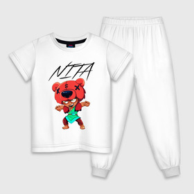 Детская пижама хлопок с принтом Nita в Екатеринбурге, 100% хлопок |  брюки и футболка прямого кроя, без карманов, на брюках мягкая резинка на поясе и по низу штанин
 | brawl | games | leon | nita | stars | игры | леон | нита