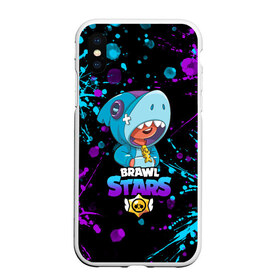 Чехол для iPhone XS Max матовый с принтом BRAWL STARS LEON SHARK в Екатеринбурге, Силикон | Область печати: задняя сторона чехла, без боковых панелей | bib | brawl stars | colt | crow | leon | leon shark | max | moba | sally leon | shark | акула | берли | биби | бравл старс | ворон | жанр | игра | кольт | леон | леон акула | ма | нита | шелли