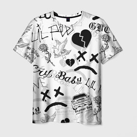 Мужская футболка 3D с принтом LIL PEEP в Екатеринбурге, 100% полиэфир | прямой крой, круглый вырез горловины, длина до линии бедер | lil peep | lil prince | pink | зарубежная музыка | лил пип | маленький принц