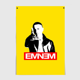 Постер с принтом Eminem в Екатеринбурге, 100% бумага
 | бумага, плотность 150 мг. Матовая, но за счет высокого коэффициента гладкости имеет небольшой блеск и дает на свету блики, но в отличии от глянцевой бумаги не покрыта лаком | eminem | evil | ken kaniff | marshall bruce mathers iii | mm | rap | slim shady | маршалл брюс мэтерс iii | рэп | рэп рок | хип хоп | хорроркор | эминем