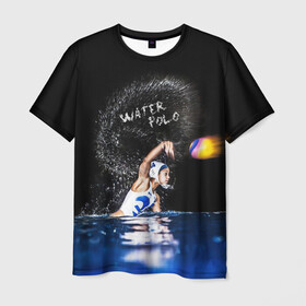 Мужская футболка 3D с принтом Water polo в Екатеринбурге, 100% полиэфир | прямой крой, круглый вырез горловины, длина до линии бедер | polo | water polo | вода | водное поло | водный спорт | плавание | пловец | поло | спорт