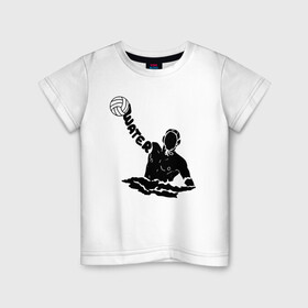 Детская футболка хлопок с принтом Ватерполист в Екатеринбурге, 100% хлопок | круглый вырез горловины, полуприлегающий силуэт, длина до линии бедер | polo | water polo | вода | водное поло | водный спорт | плавание | пловец | поло | спорт