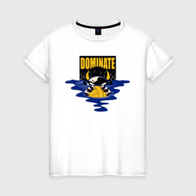 Женская футболка хлопок с принтом Dominate в Екатеринбурге, 100% хлопок | прямой крой, круглый вырез горловины, длина до линии бедер, слегка спущенное плечо | polo | water polo | вода | водное поло | водный спорт | плавание | пловец | поло | спорт