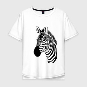 Мужская футболка хлопок Oversize с принтом Зебра в Екатеринбурге, 100% хлопок | свободный крой, круглый ворот, “спинка” длиннее передней части | fashion | style | животные | зебра | красота | мода | стиль